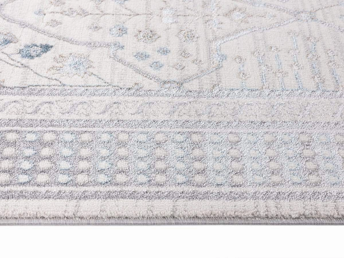 Pheobe Grey Cream And Blue Lustrous Traditional Rug *NO RETURNS UNLESS FAULTY
