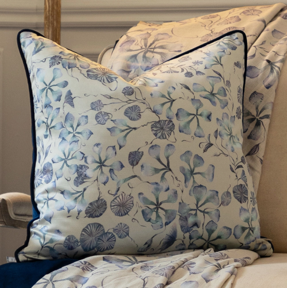 Philipa Printed Piped Cushion Bluebedding sets ,throw blankets 