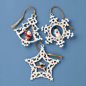 Pierced Gem Ornaments - Set Of 3home decorative items