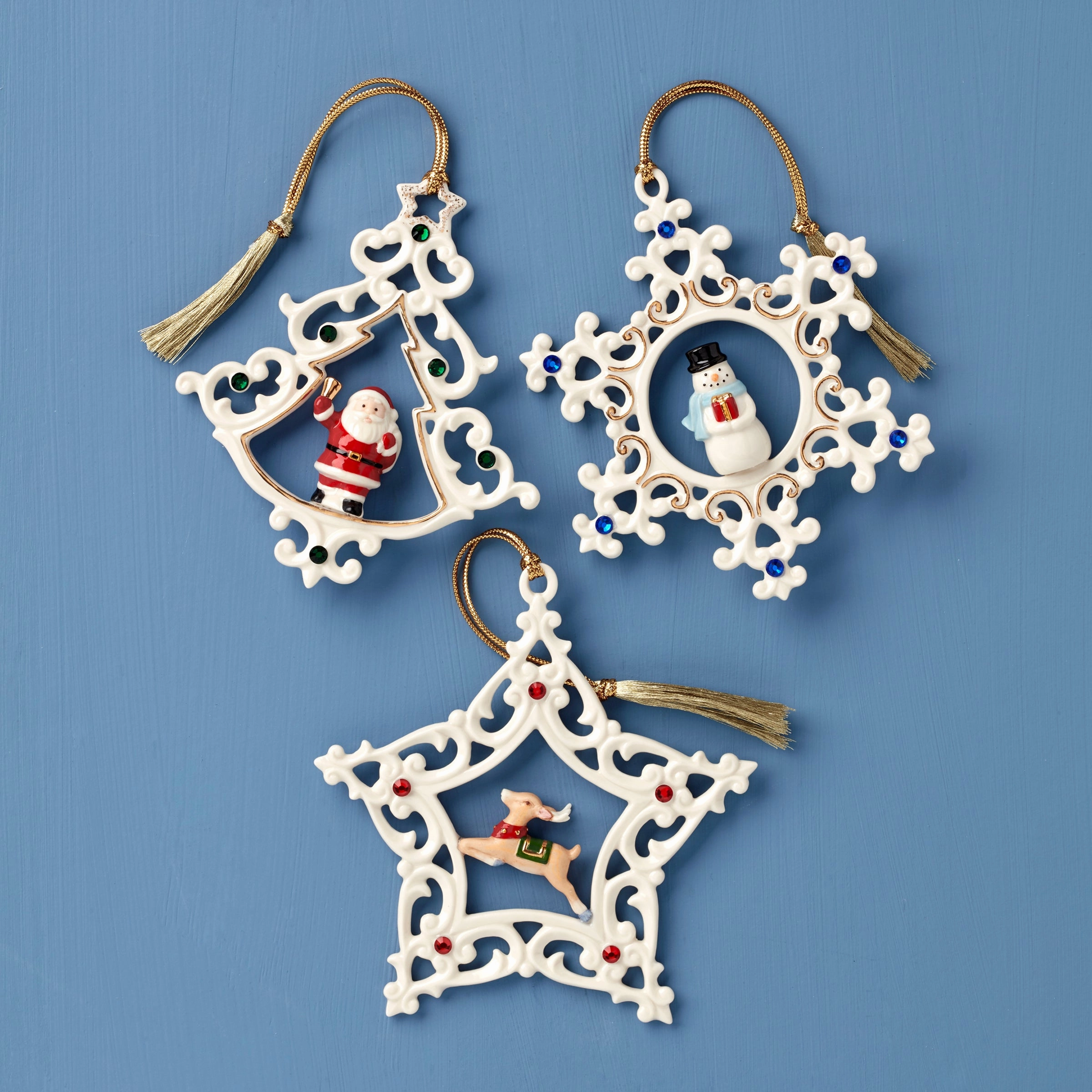 Pierced Gem Ornaments - Set Of 3home decorative items