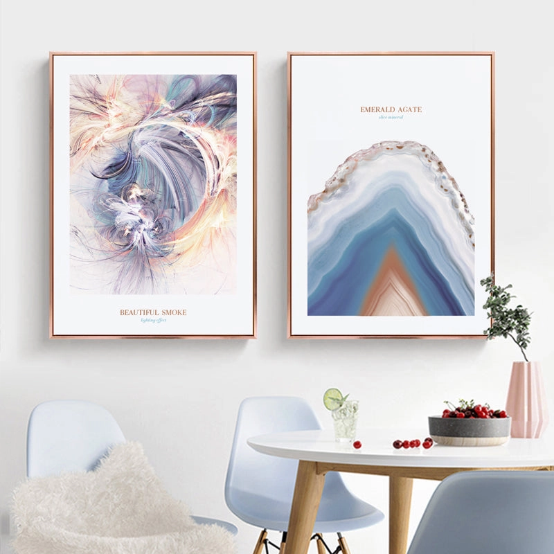 Pink And Blue Photographic Wall Art With Frame