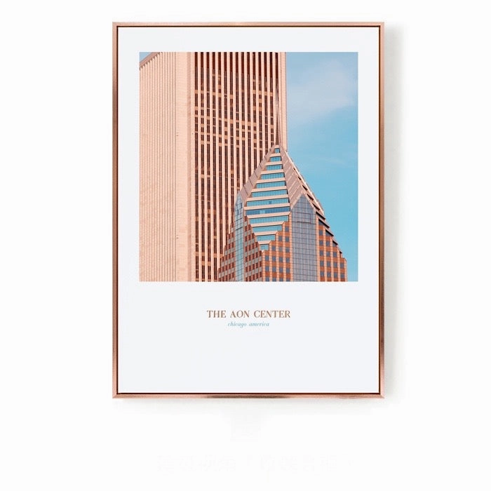 Pink And Blue Photographic Wall Art With Frame