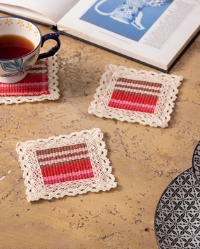Pink Harmony Lace - Set of 6 - Smallmodern kitchen decor ,kitchen dinner set ,dinnerware 