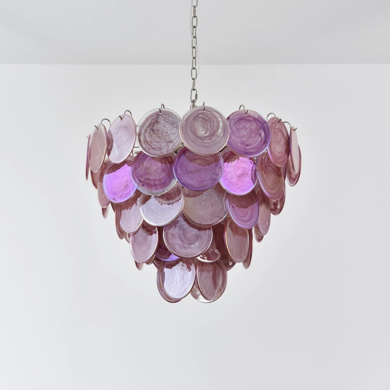 Pink Murano Disc Chandelier