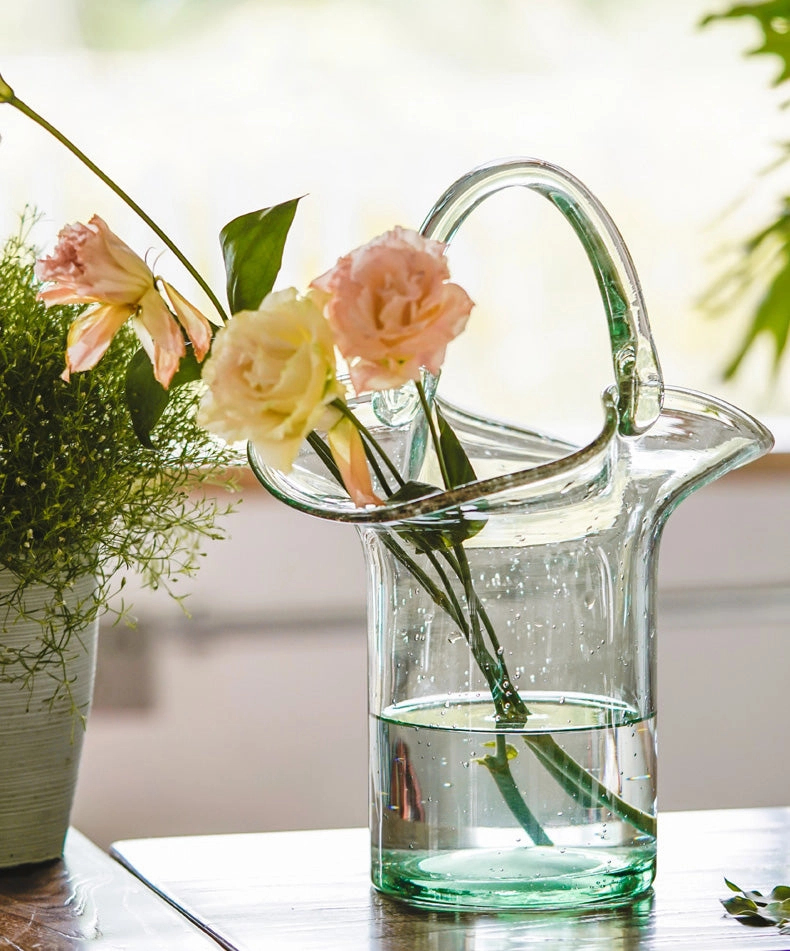 Pink Tote Bag Glass Vase