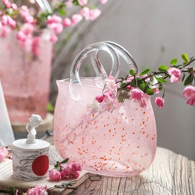 Pink Tote Bag Glass Vasehome decoration ,modern home decor 
