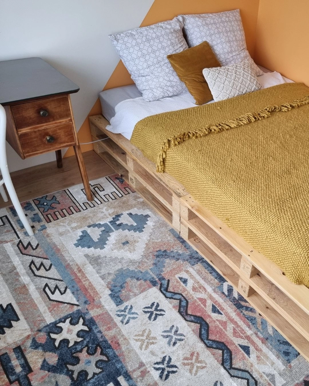 Pippa Orange And Blue Multi Colour Tribal Rug