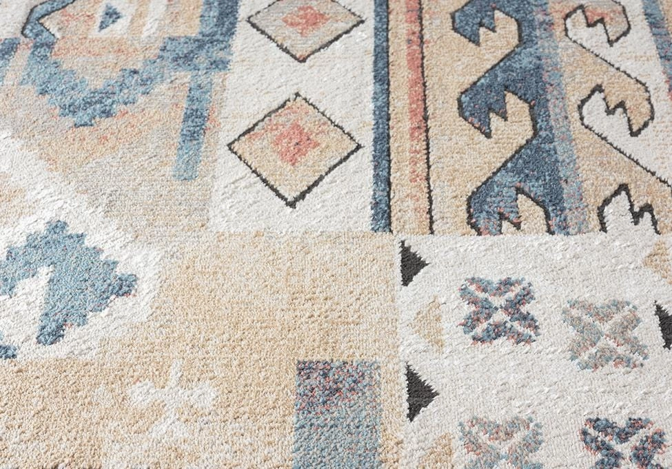 Pippa Orange And Blue Multi Colour Tribal Rug