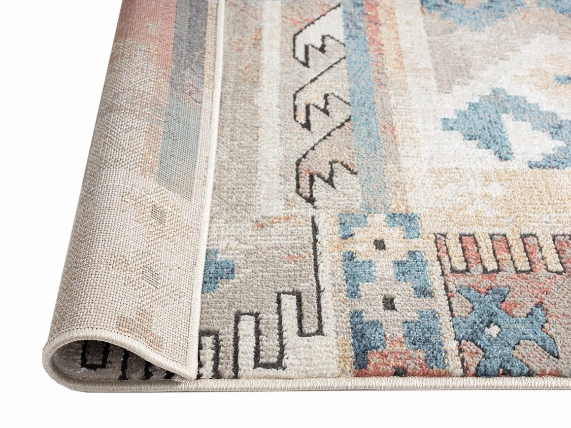 Pippa Orange And Blue Multi Colour Tribal Rug