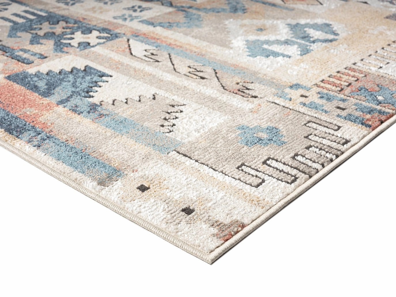 Pippa Orange And Blue Multi Colour Tribal Rug