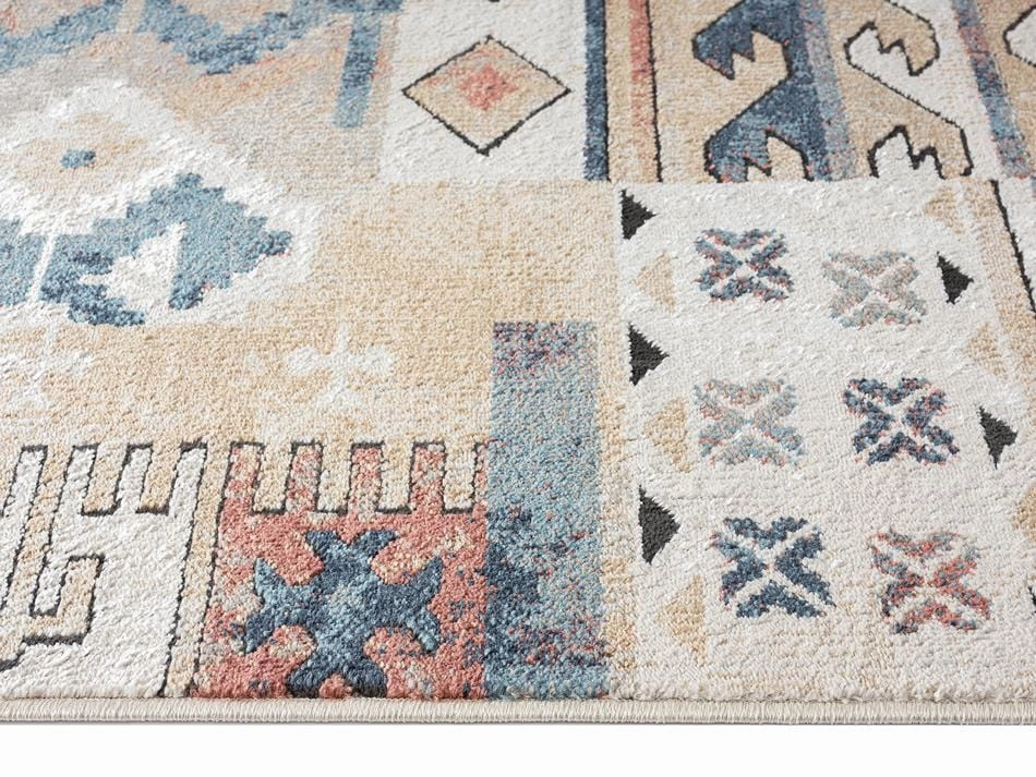 Pippa Orange And Blue Multi Colour Tribal Rug