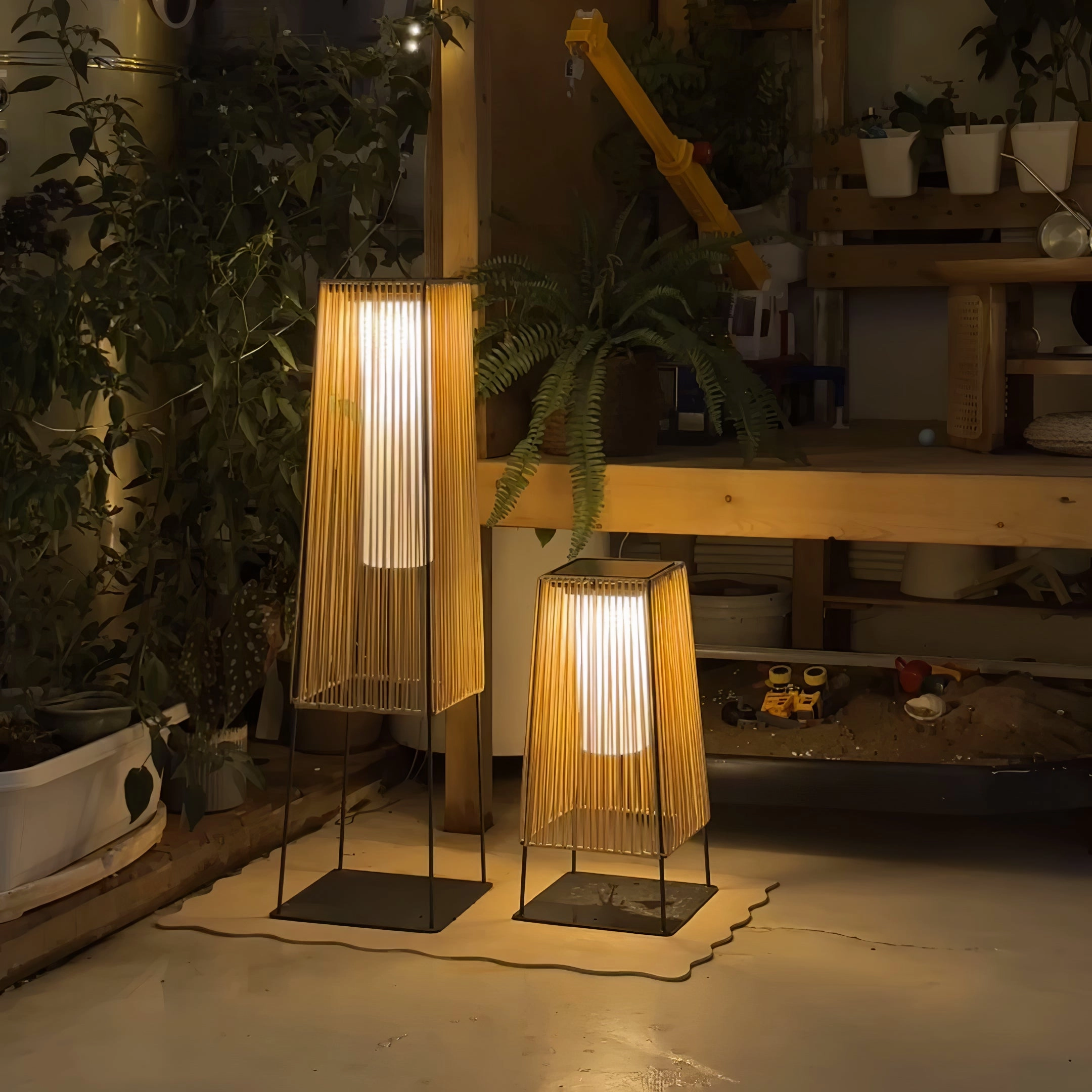 Plastic Rattan Outdoor Post Light