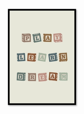 Play, Learn, Dream, Posterpop culture themed posters