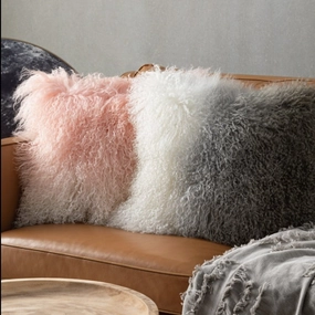 Plush Tibetan Wool Sheepskin Throw Cushionhome decoration ,modern home decor 