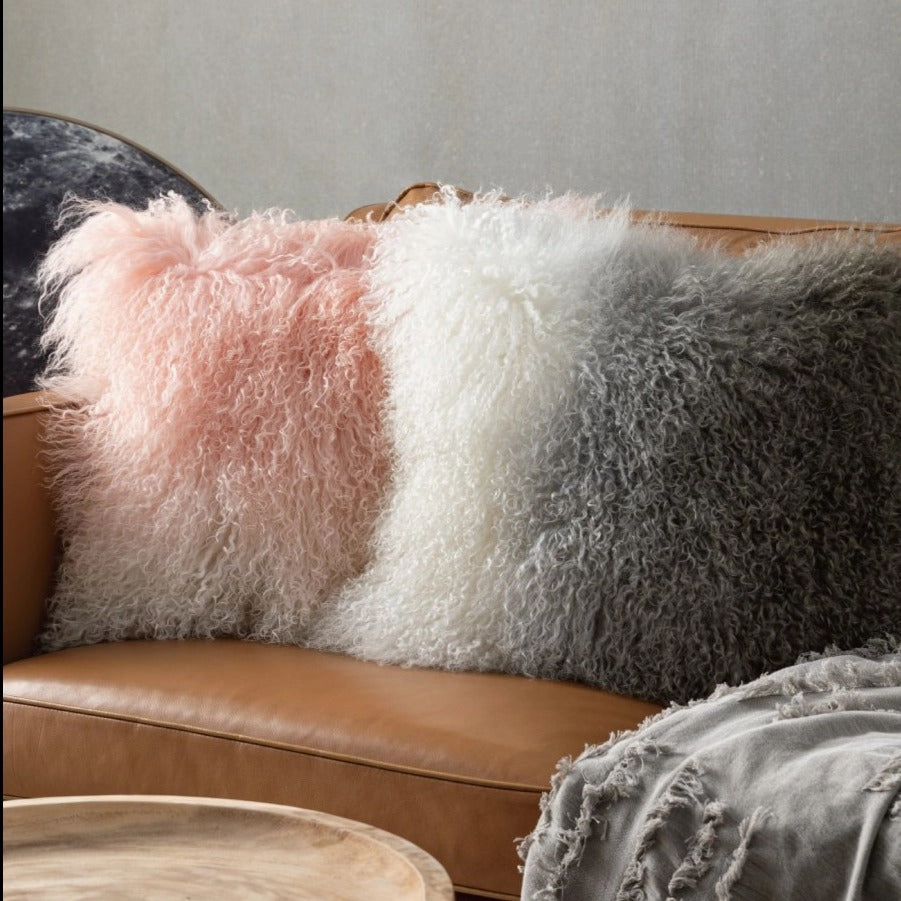 Plush Tibetan Wool Sheepskin Throw Cushionhome decoration ,modern home decor 