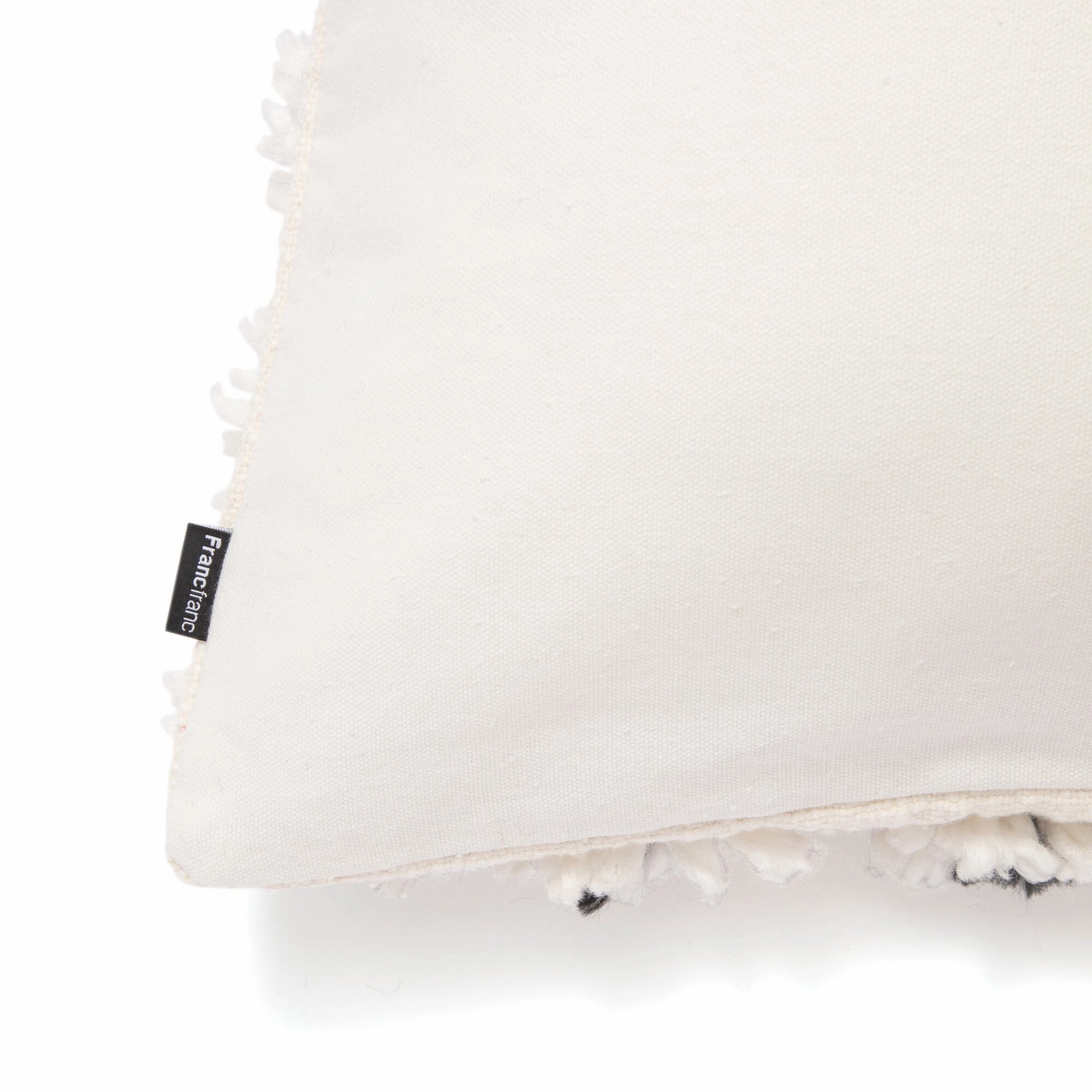 Pom Pom Cushion Cover 450 X 450 White X Black