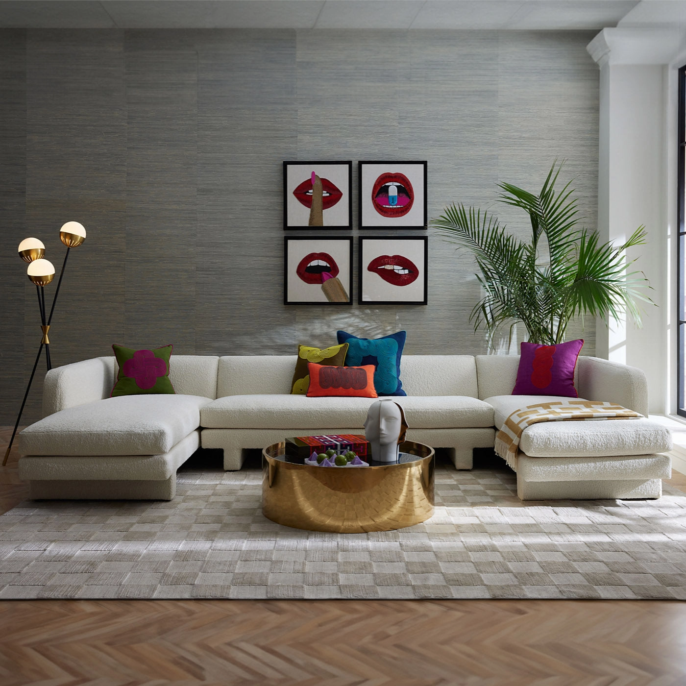 Pompidou Blue Border Pillow