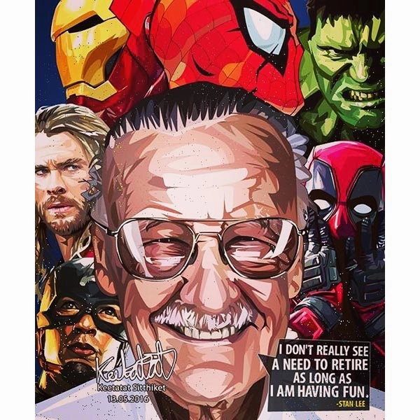 Pop Art Poster Wall Decoration Drawing Marvel Stan Lee & Avengers Heromodern abstract painting decor