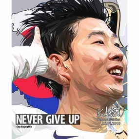 Pop Art Poster Wall Decoration Drawing Son Heung Min (Never give up)modern abstract painting decor
