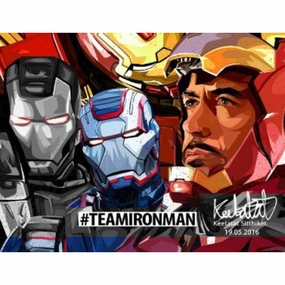 Pop Art Wall Decoration Drawing (# Team Iron Man 2pcs)  Marvelmodern abstract painting decor