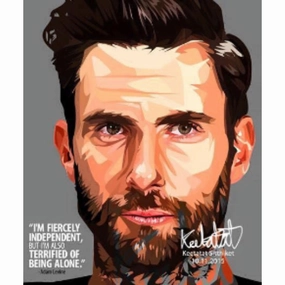 Pop Art Wall Decoration Drawing (Adam Levine I'm Fiercely Independent) modern abstract painting decor