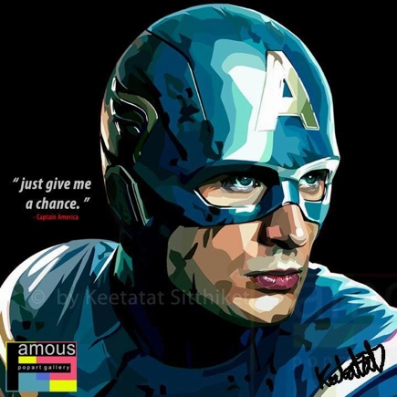 Pop Art Wall Decoration Drawing (Captain America - Just give me)modern abstract painting decor