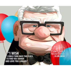 Pop Art Wall Decoration Drawing (Carl Fredricksen I wish I could)modern abstract painting decor