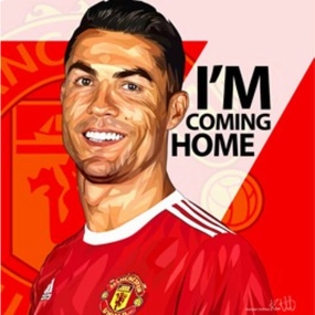 Pop Art Wall Decoration Drawing (Cristiano Ronaldo - I am coming home) modern abstract painting decor