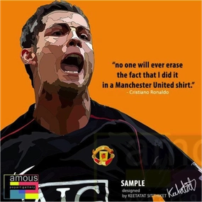 Pop Art Wall Decoration Drawing (Cristiano Ronaldo - No One Will Ever Erase)modern abstract painting decor