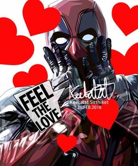 Pop Art Wall Decoration Drawing (Deadpool Love)modern abstract painting decor
