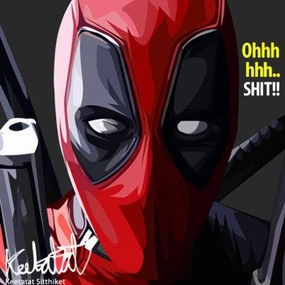 Pop Art Wall Decoration Drawing (Deadpool Oh shit)modern abstract painting decor