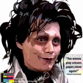 Pop Art Wall Decoration Drawing (Edward Scissorhands)modern abstract painting decor