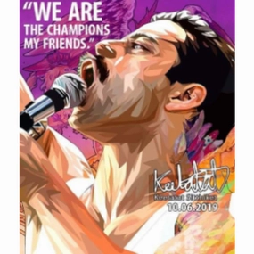 Pop Art Wall Decoration Drawing (Freddie Mercury - We are the Champions) modern abstract painting decor