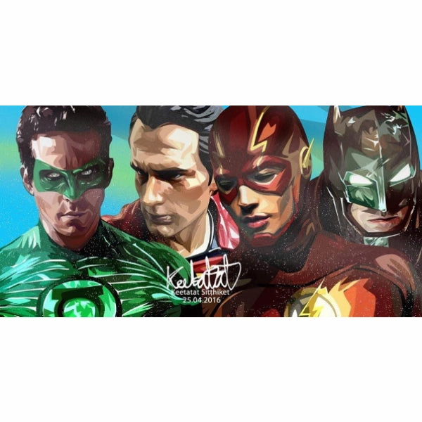 Pop Art Wall Decoration Drawing (Green Lantern, Superman, The Flash, Batman 2pcs) DCmodern abstract painting decor