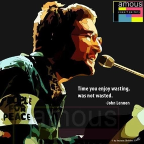 Pop Art Wall Decoration Drawing (John Lennon - Piano)  Beatles modern abstract painting decor