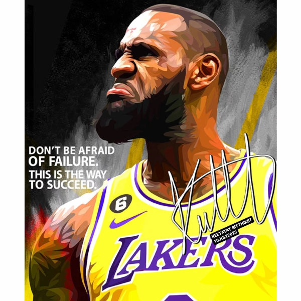 Pop Art Wall Decoration Drawing (LeBron James - Don't be afraid of failure. This is the way to succeed)  modern abstract painting decor