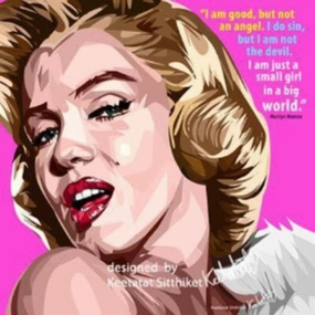 Pop Art Wall Decoration Drawing (Marilyn Monroe - Pink)modern abstract painting decor