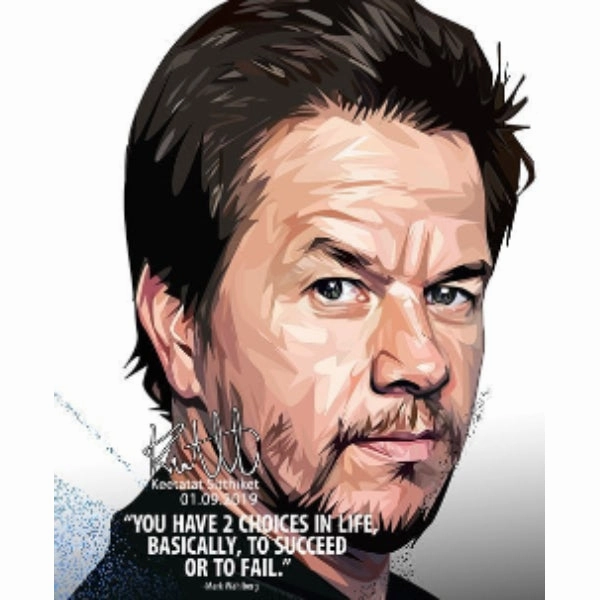 Pop Art Wall Decoration Drawing (Mark Wahlberg - You have 2 Choices in life) modern abstract painting decor