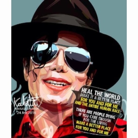 Pop Art Wall Decoration Drawing (Michael Jackson - Heal The World) MJ modern abstract painting decor