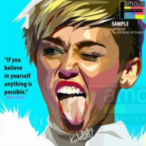 Pop Art Wall Decoration Drawing (Miley Cyrus) modern abstract painting decor