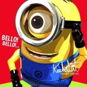 Pop Art Wall Decoration Drawing (Minions - Bello!)modern abstract painting decor
