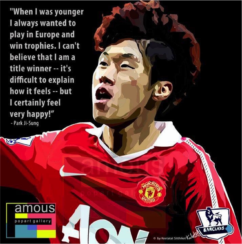 Pop Art Wall Decoration Drawing (Park Ji Sung)modern abstract painting decor
