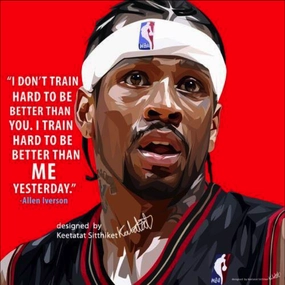 Pop Art Wall Decoration Drawing Poster NBA Allen Iverson Redmodern abstract painting decor