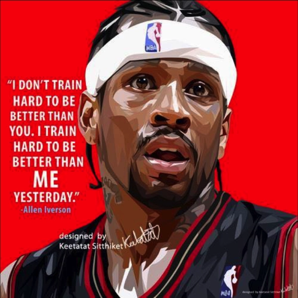 Pop Art Wall Decoration Drawing Poster NBA Allen Iverson Redmodern abstract painting decor