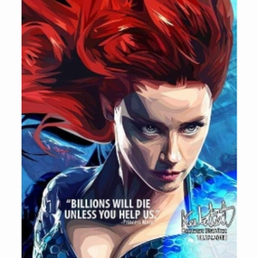 Pop Art Wall Decoration Drawing (Princess Mera - Billions will die unless you help us) modern abstract painting decor