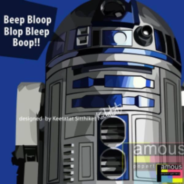 Pop Art Wall Decoration Drawing (R2D2 - New)  modern abstract painting decor