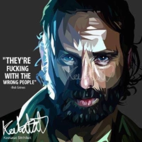 Pop Art Wall Decoration Drawing (Rick Grimes They're F) Walking Dead modern abstract painting decor