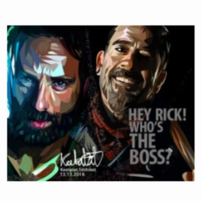 Pop Art Wall Decoration Drawing (Rick X Negan - Hey Rick!) modern abstract painting decor