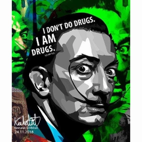 Pop Art Wall Decoration Drawing (Salvador Dali - I don't do drugs. I am drugs.)modern abstract painting decor