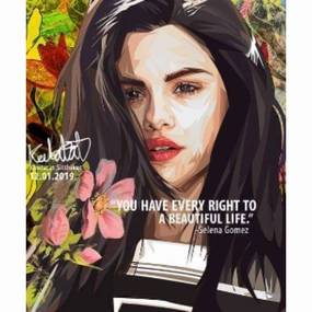 Pop Art Wall Decoration Drawing (Selena Gomez - You have every right to a beautiful life) modern abstract painting decor